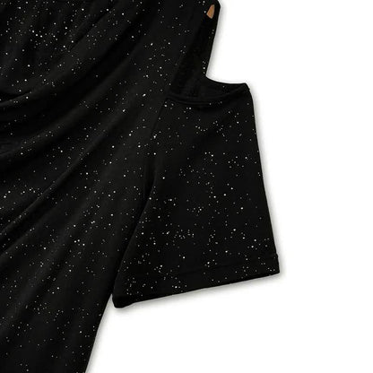 Zweiteiliges Rock-Set mit drapiertem Cut-Out-Schultern und Midi-Länge - image 4
