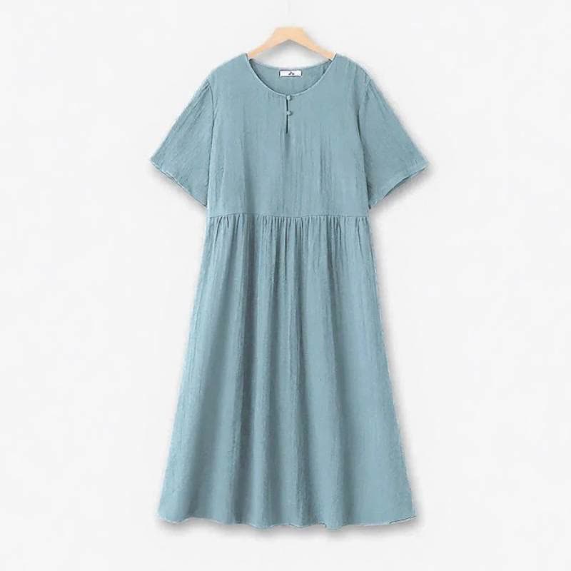 Luftiges Midikleid mit Knopfleiste - Blau - 6XL - image 2