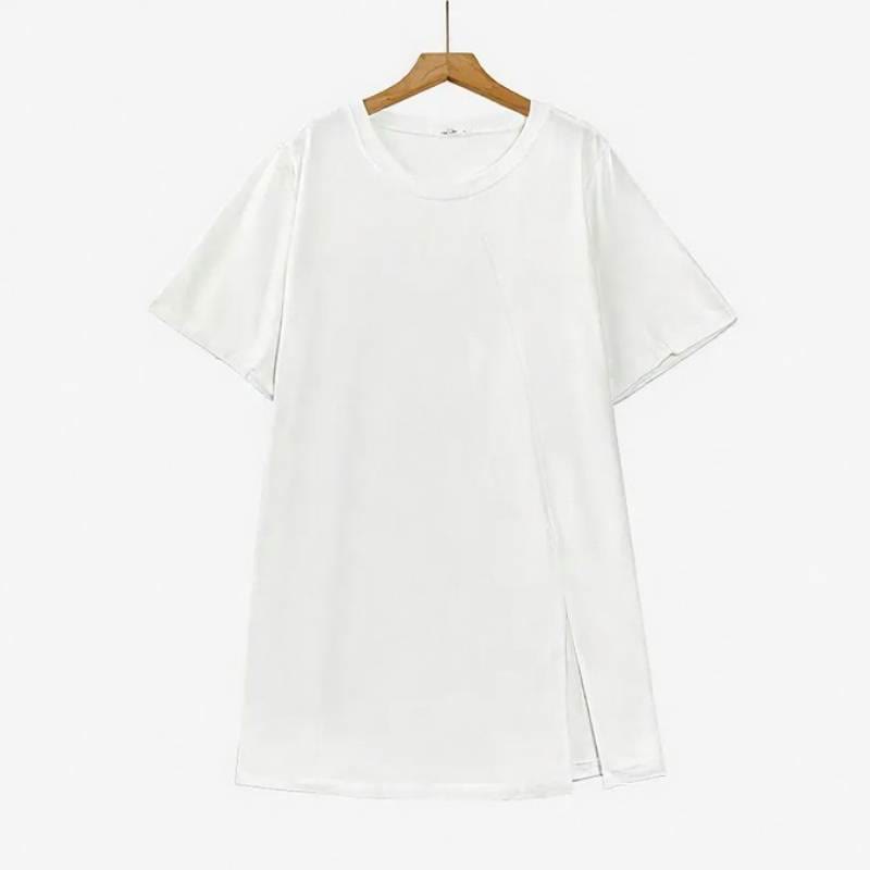 Lässige Blusen mit asymmetrischem Seitenschlitz - Weiß - 6XL - image 2