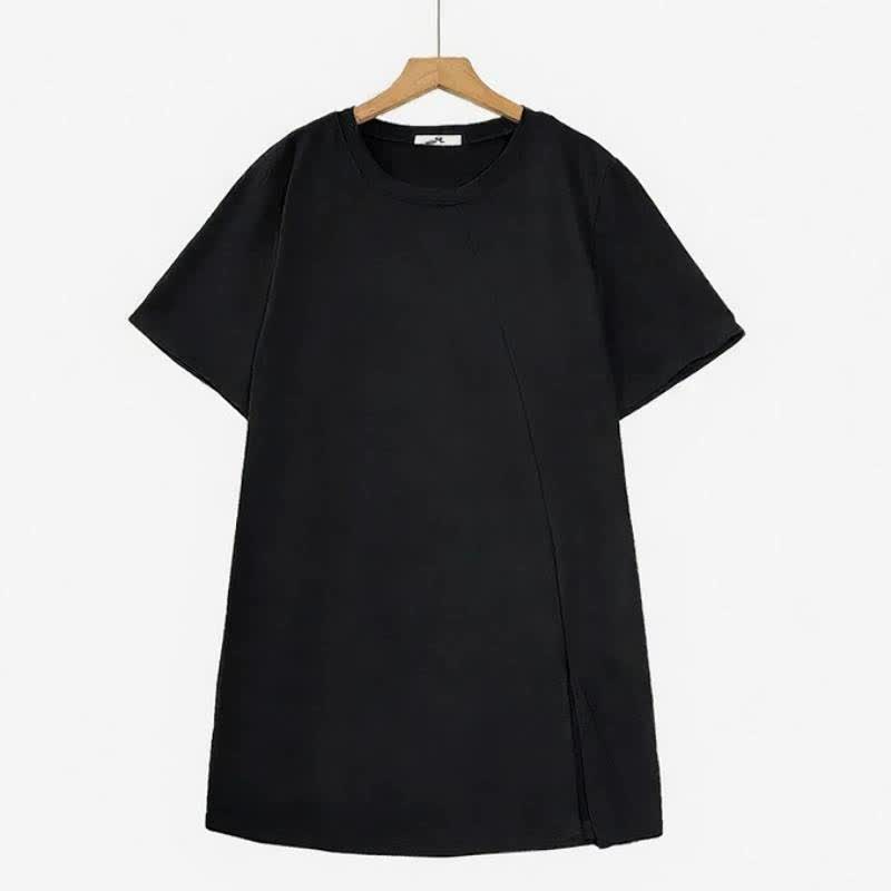 Lässige Blusen mit asymmetrischem Seitenschlitz - Schwarz - 6XL - image 1