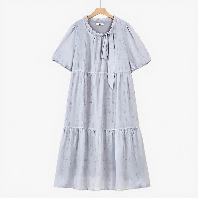 Romantisches Maxikleid mit Schleifenausschnitt - Hellblau - 6XL - image 0