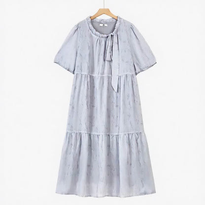 Romantisches Maxikleid mit Schleifenausschnitt - Hellblau - 6XL - image 0