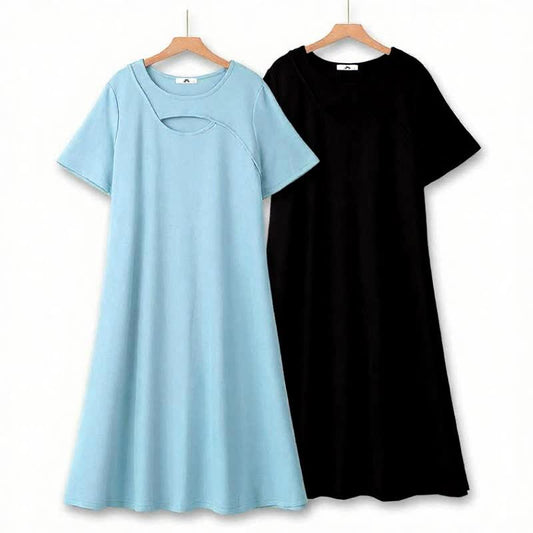 Lässiges Midikleid mit Schlüssellochausschnitt - image 0