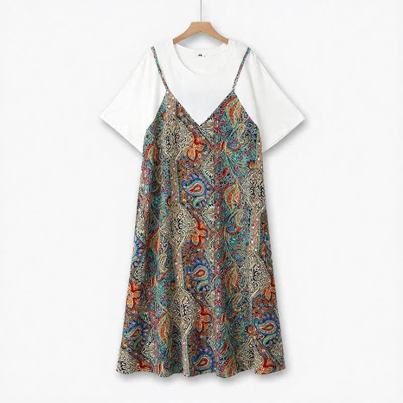 Boho-Lagenkleid in Midi-Länge - Braun - 6XL - image 0