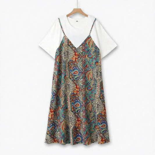 Boho-Lagenkleid in Midi-Länge - Braun - 6XL - image 0
