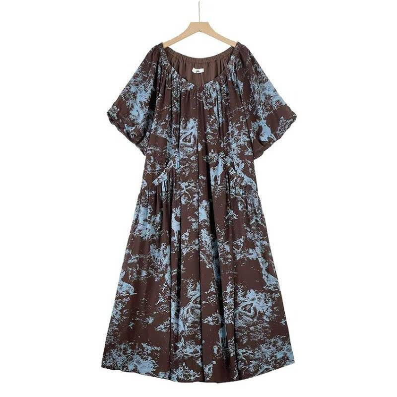Boho-Maxikleid mit Print und fließendem Muster - Mehrfarbig - 6XL - image 0