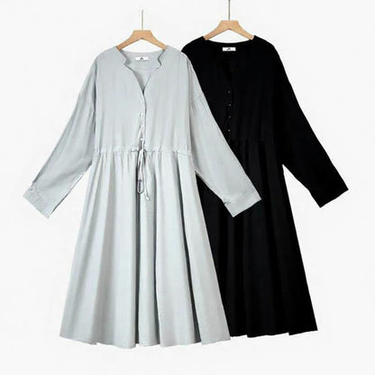 Lässiges Midikleid mit Kordelzug - image 0