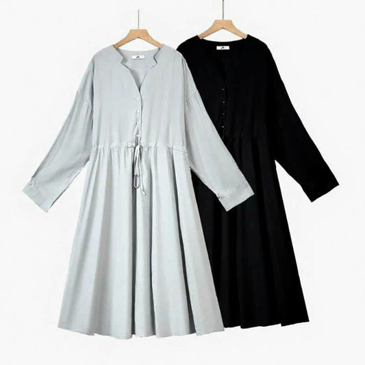 Lässiges Midikleid mit Kordelzug - image 0