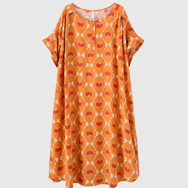 Niedliches Kaki-Midikleid - Orange - 4XL - image 5
