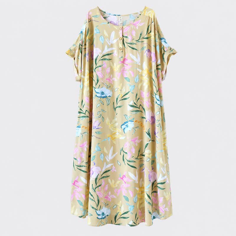 Pastellfarbenes Maxikleid aus Viskose mit Blumenmuster - image 6