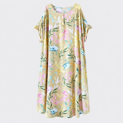 Pastellfarbenes Maxikleid aus Viskose mit Blumenmuster - image 6