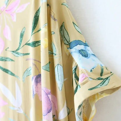 Pastellfarbenes Maxikleid aus Viskose mit Blumenmuster - image 3