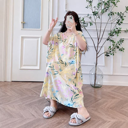 Pastellfarbenes Maxikleid aus Viskose mit Blumenmuster - image 1