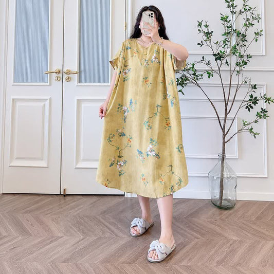 Vintage Midikleid mit Blumenmuster und Knopfleiste - image 1