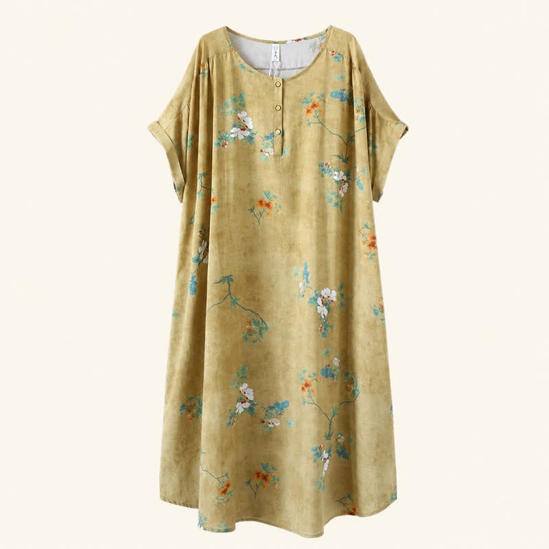 Vintage Midikleid mit Blumenmuster und Knopfleiste - image 6