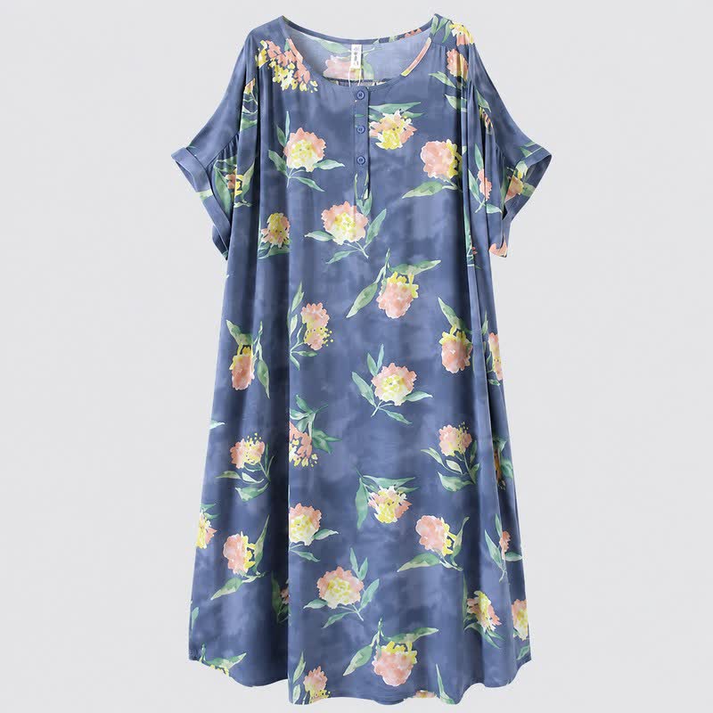 Lässiges Lounge-Midikleid mit Blumenmuster - image 5