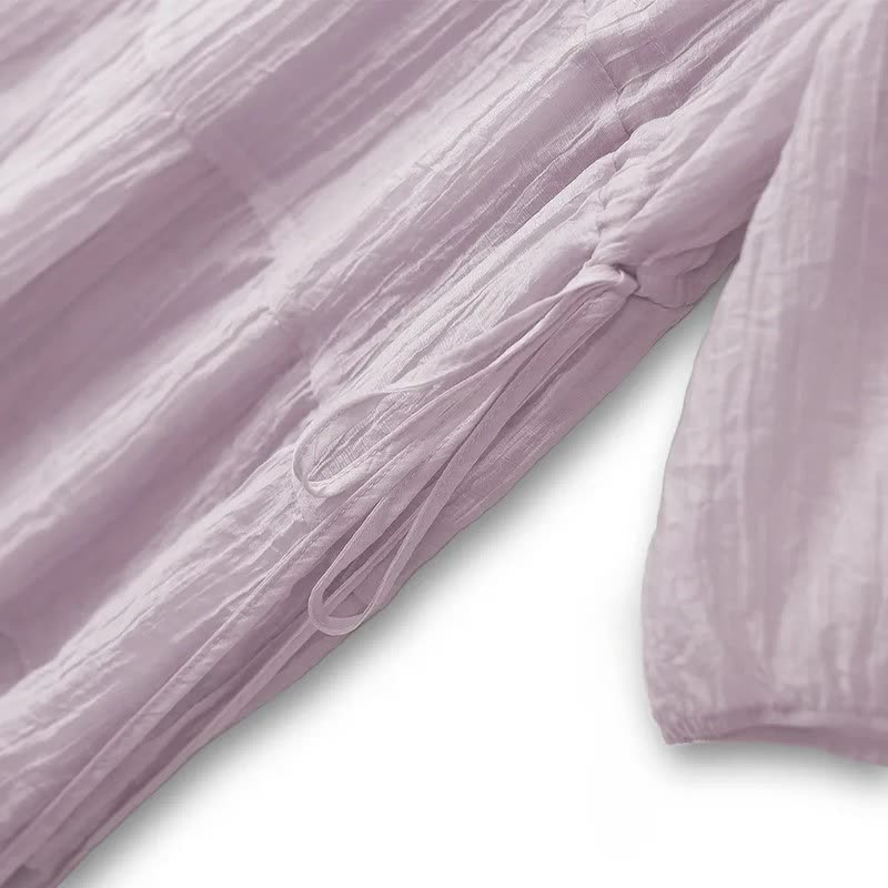 Crinkle-Stufenkleid mit Quasten und Bindebändern, Midi-Länge. - image 2