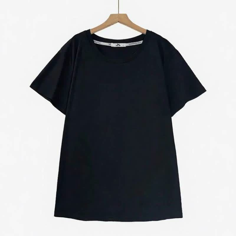 Basic-Top aus Baumwoll-Stretch mit Rundhalsausschnitt - Schwarz - 6XL - image 1
