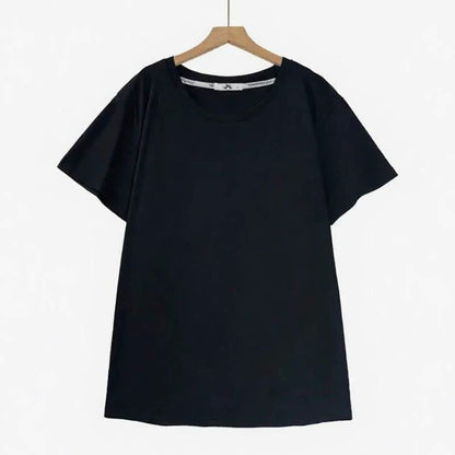 Basic-Top aus Baumwoll-Stretch mit Rundhalsausschnitt - Schwarz - 6XL - image 1