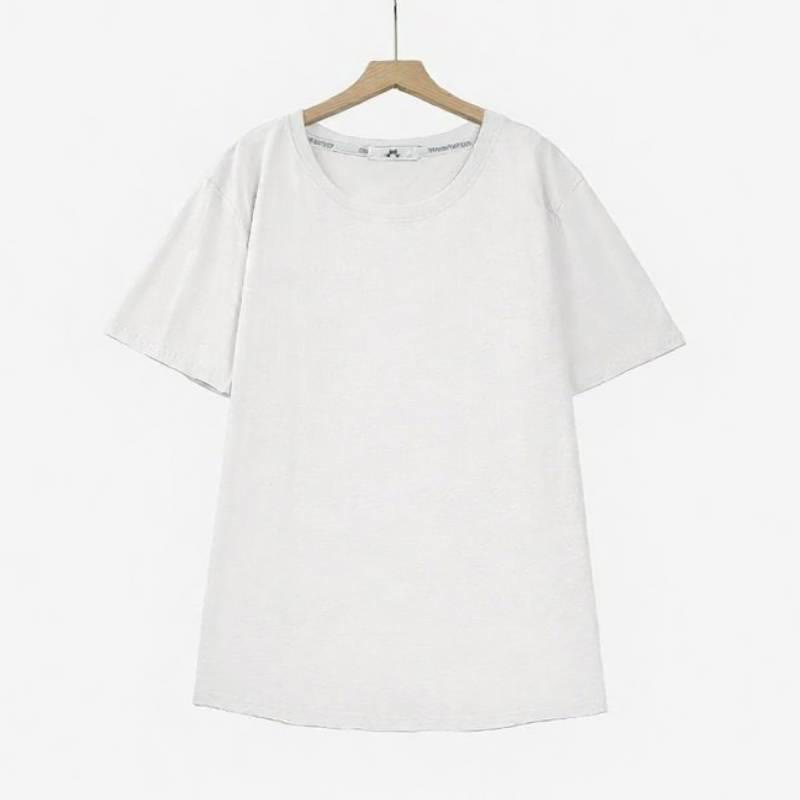 Basic-Top aus Baumwoll-Stretch mit Rundhalsausschnitt - Weiß - 6XL - image 2