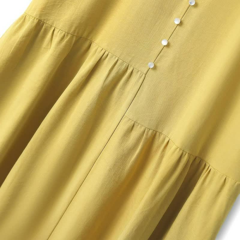 Lässiges Midikleid mit Perlenknöpfen - image 2