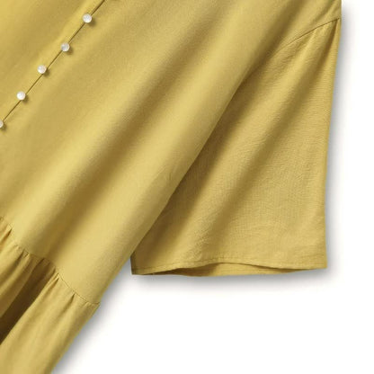 Lässiges Midikleid mit Perlenknöpfen - image 4