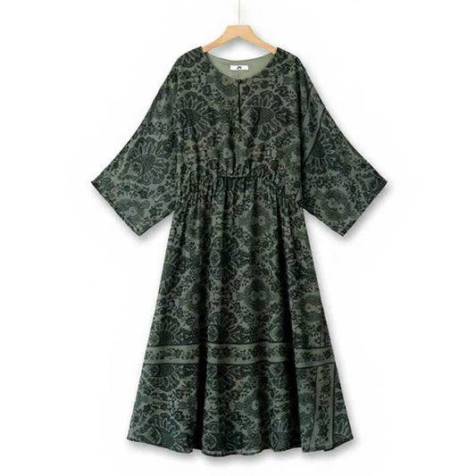 Vintage-Midikleid mit Blumenmuster - Grün - 6XL - image 0