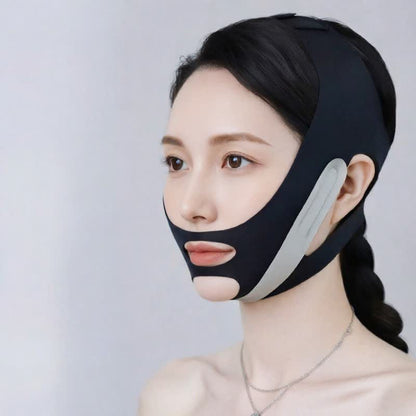 Weiche, verstellbare V-förmige Gesichtsstützbandage - Schwarz - Einheitsgröße - image 4
