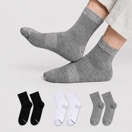 Einfarbige, atmungsaktive Knöchelsocken (3 Paar) - Mehrfarbig - EU45-50 (US11-15) - image 0