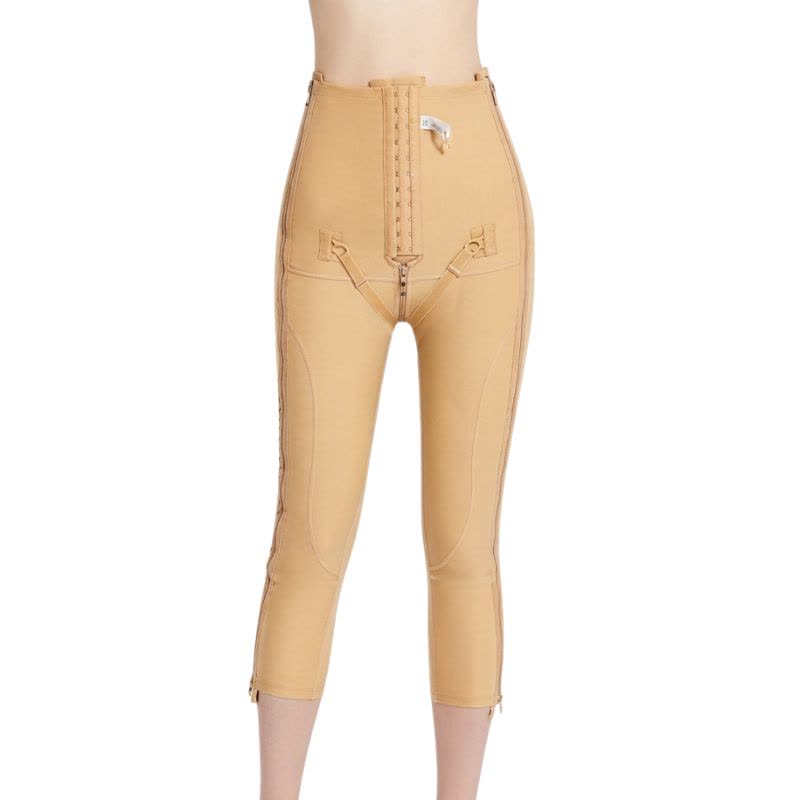 Hochgeschnittene, verstellbare Caprihose mit Doppelreißverschluss, die die Figur formt - image 4