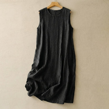 Lässiges Maxikleid aus Baumwollleinen - Schwarz - 2XL - image 1