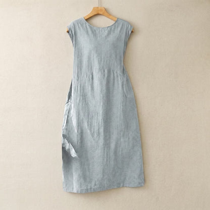 Midikleid aus strukturiertem Baumwollmischgewebe - image 1