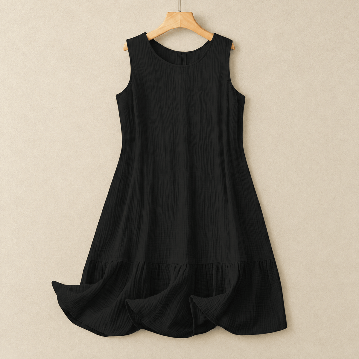 Ärmelloses A-Linien-Midikleid - Schwarz - 4XL - image 1