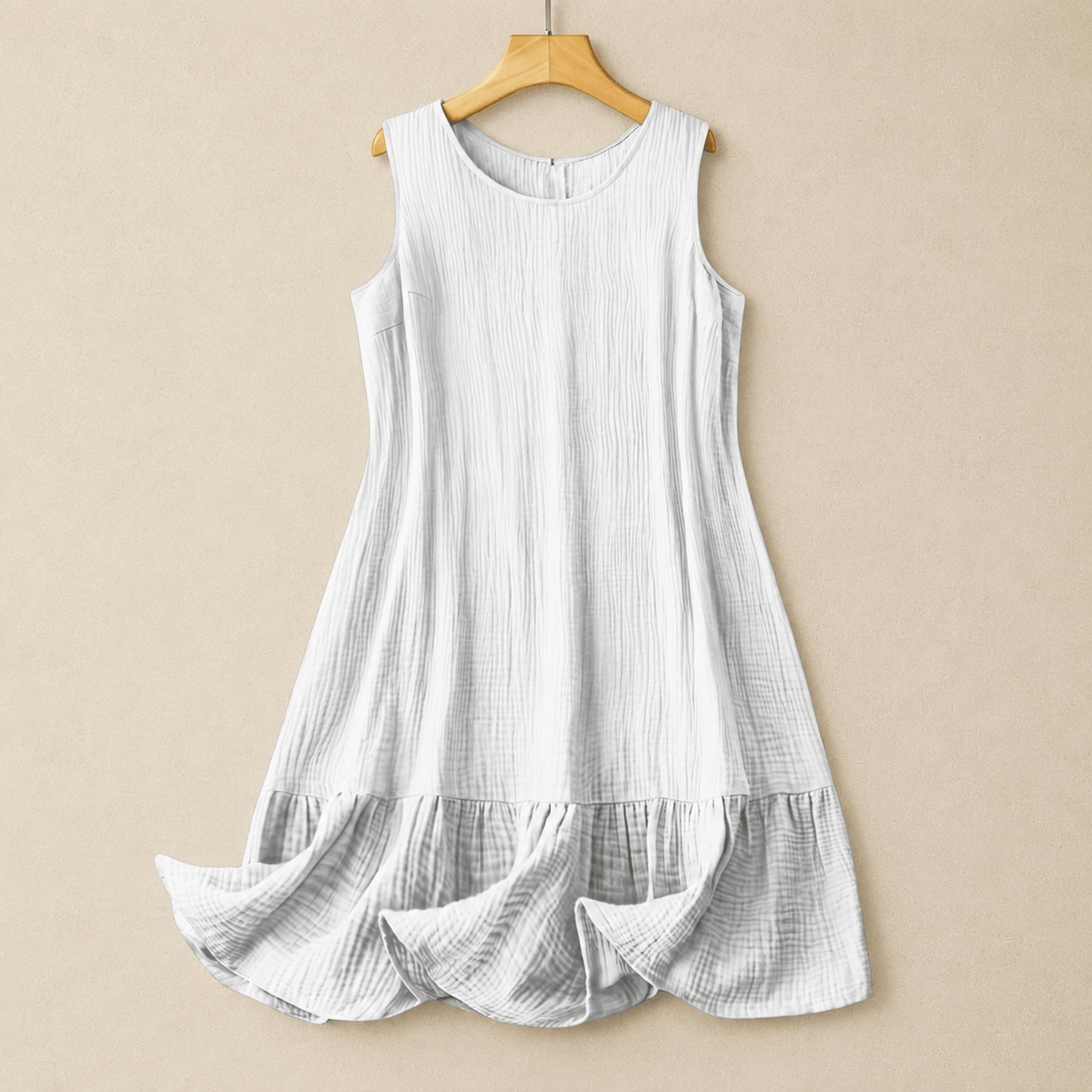 Ärmelloses A-Linien-Midikleid - Weiß - 4XL - image 2