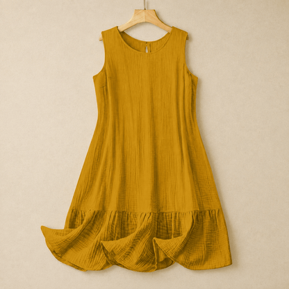 Ärmelloses A-Linien-Midikleid - Gelb - 4XL - image 3