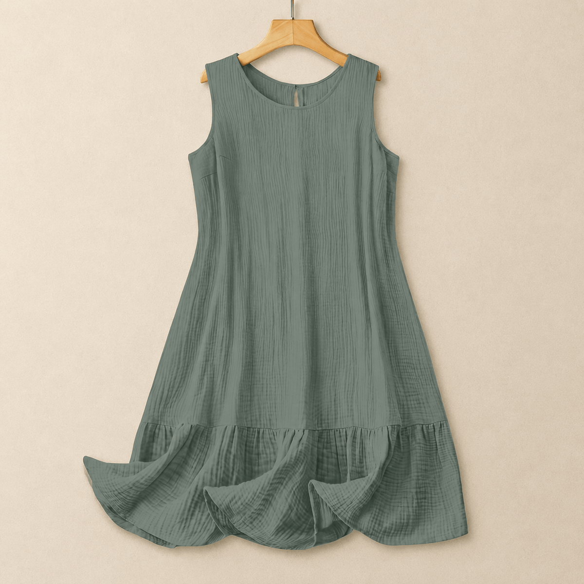 Ärmelloses A-Linien-Midikleid - Grün - 4XL - image 4