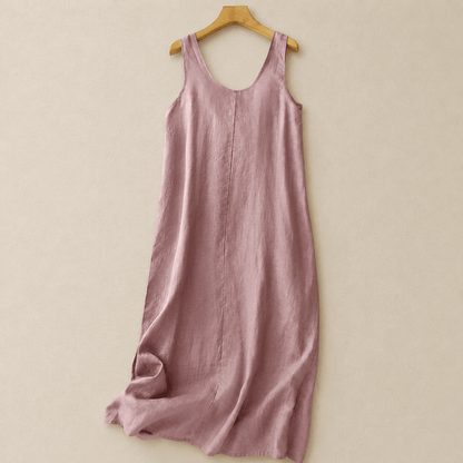 Lässiges ärmelloses Baumwoll-Midikleid - Rosa - 2XL - image 0