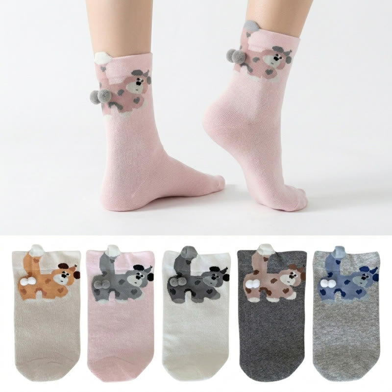 Niedliche Welpen-Stricksocken (5 Paar) - image 0