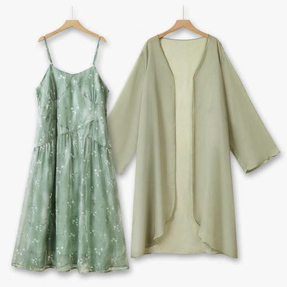 Zweiteiliges Rock-Set mit Salbei-Blumenmuster - 2-teiliges Set - 6XL - image 0