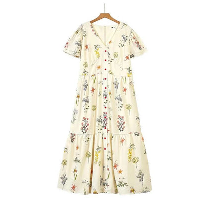 Maxikleid mit botanischer Knopfleiste - Aprikose - 6XL - image 0