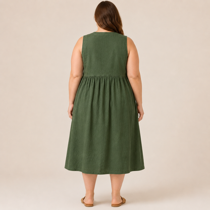 Midikleid mit Struktur und Knopfleiste vorne - image 5