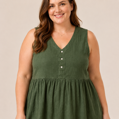 Midikleid mit Struktur und Knopfleiste vorne - image 6