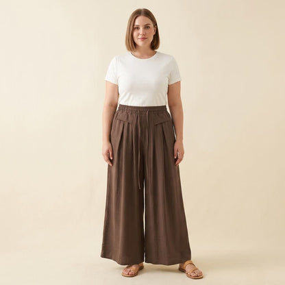 Bequeme, dehnbare Freizeithose mit weitem Bein - image 5