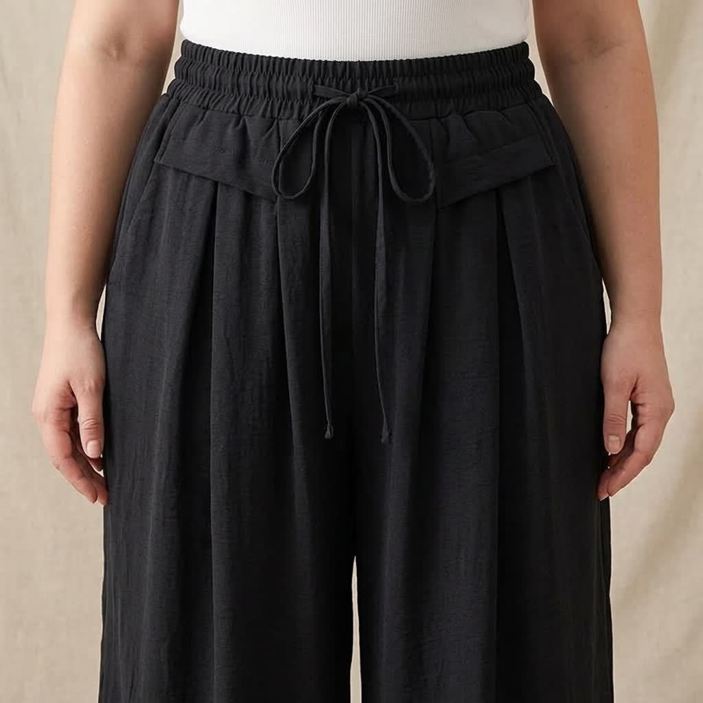 Bequeme, dehnbare Freizeithose mit weitem Bein - image 12