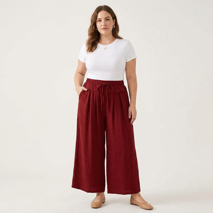Bequeme, dehnbare Freizeithose mit weitem Bein - image 7