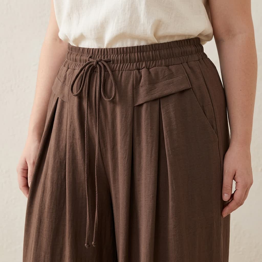 Bequeme, dehnbare Freizeithose mit weitem Bein - image 4