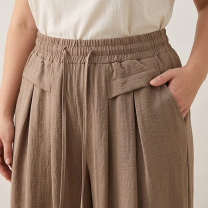 Bequeme, dehnbare Freizeithose mit weitem Bein - image 3