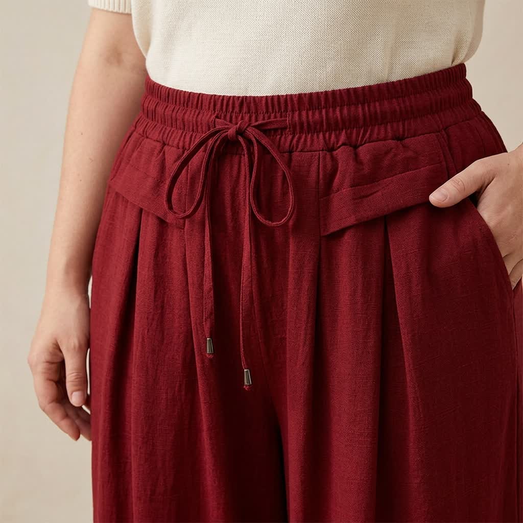 Bequeme, dehnbare Freizeithose mit weitem Bein - image 9