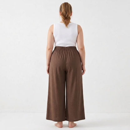 Bequeme, dehnbare Freizeithose mit weitem Bein - image 6