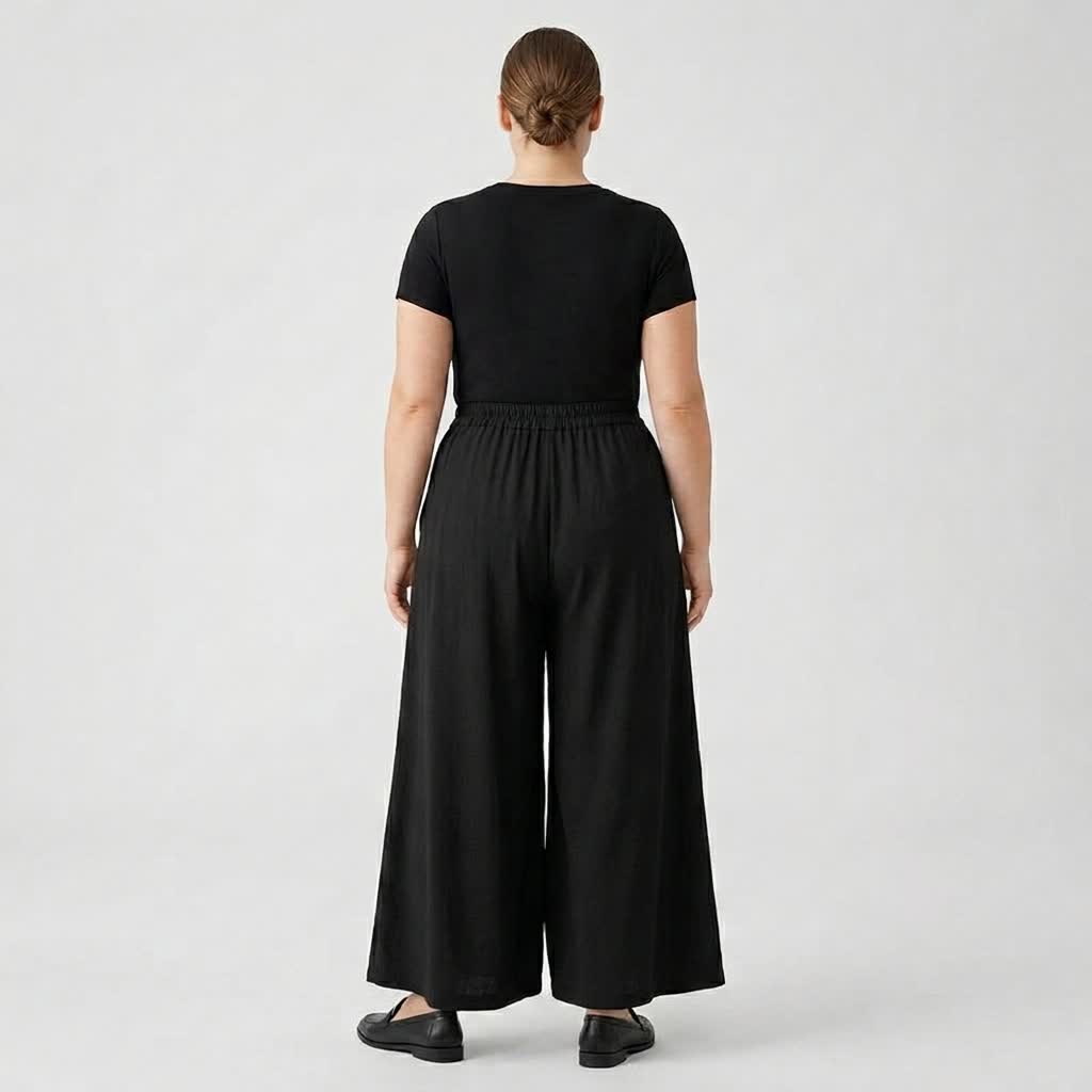 Bequeme, dehnbare Freizeithose mit weitem Bein - image 11